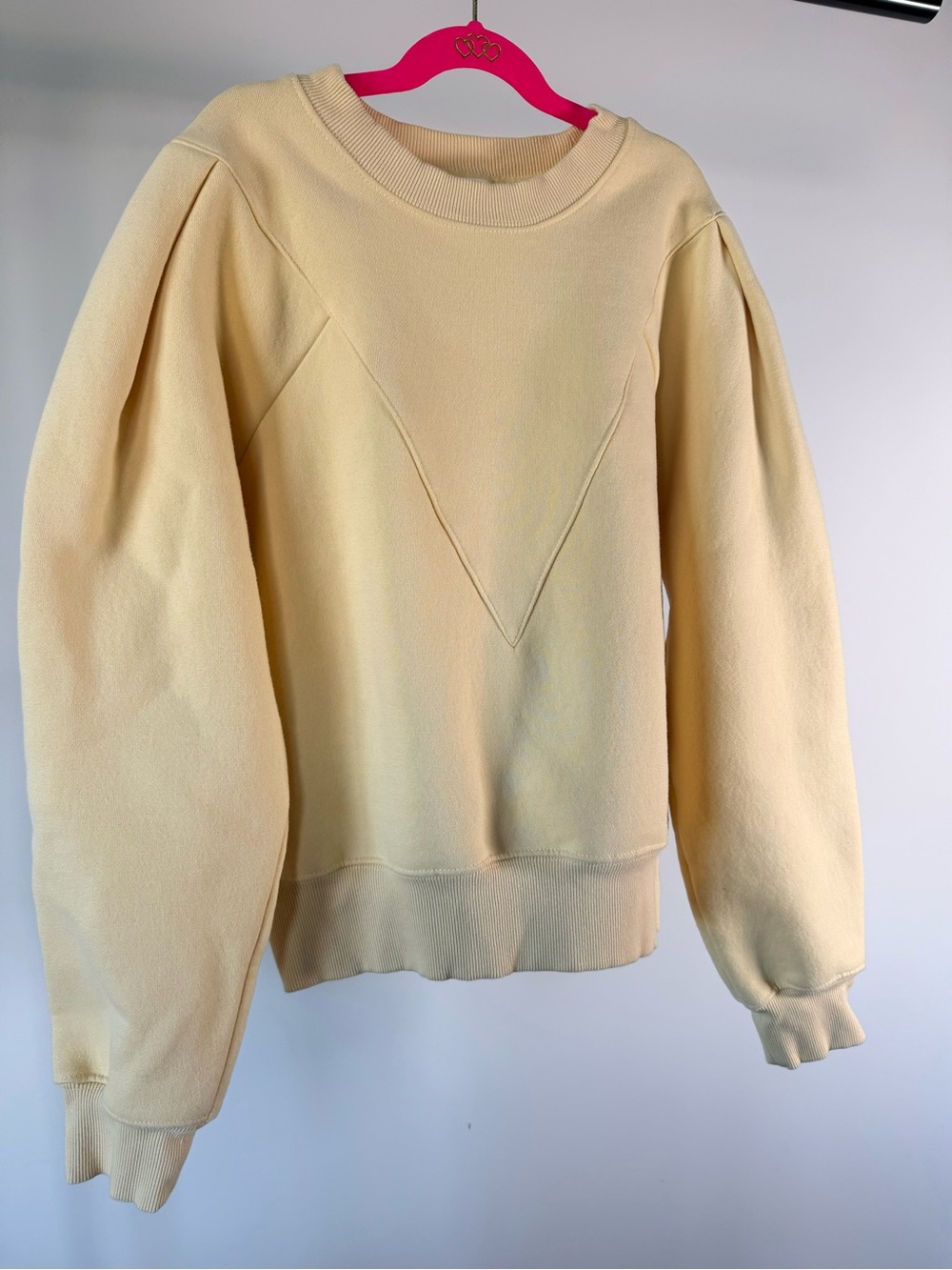 All:row Women's Yellow Puff-Sleeve Sweatshirt